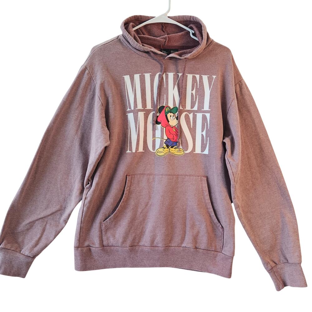 Disney Mickey Mouse Mauve Hoodie Kangaroo Pocket Size Medium